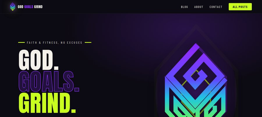 God Goals Grind website